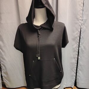 Elie Tahari Black Short Sleeve Hoodie